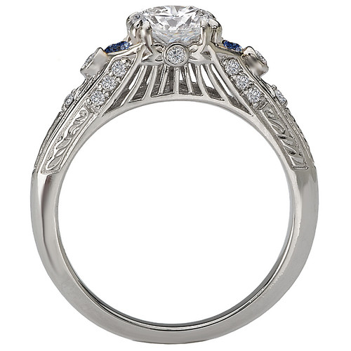 18KW ROM DIA/SAPPH ENGVD SEMI-D1/7CTW, S.08TGW, FIT 6.5MM RD