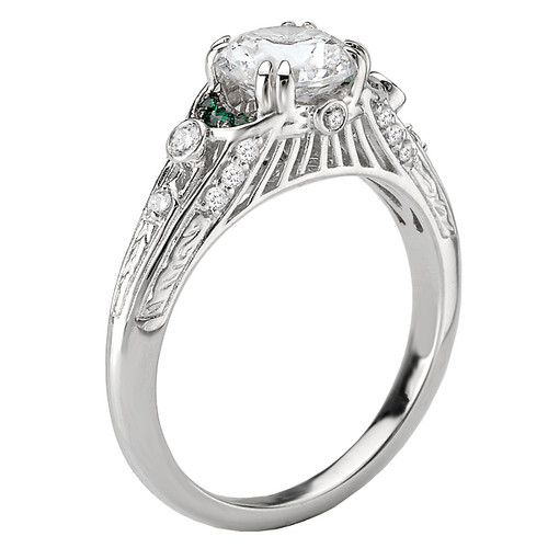 18KW ROM DIA/TSAVORITE ENGV SMD1/7CTW,T .08TGW, FIT 6.5MM RD