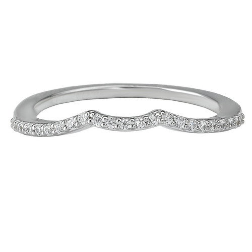 18KW ROMANCE DIAMOND BAND     D1/8CTW