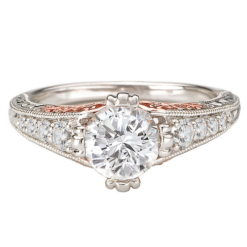 18KWR ROM ENGRVD MLGN DIA SM  D1/5CTW, FIT 6.5MM RD