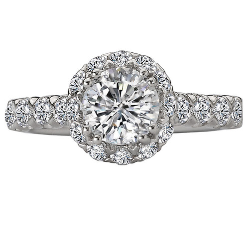 18KW ROM RD HALO DIA SEMI-MT  D7/8CTW, FIT 6.5MM RD, V TIP