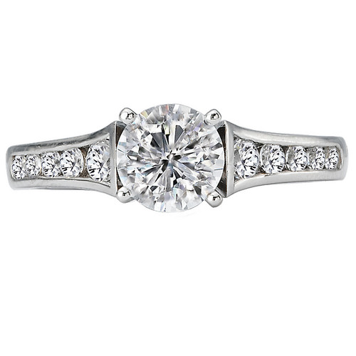 18KW ROM TAPERED DIA SEMI-MT  D1/3CTW, PEG 6.5MM RD