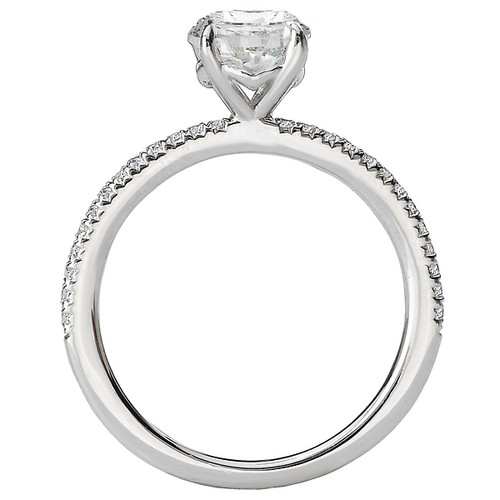 18KW ROM FRENCH PAVE DIA SEMI-D1/5CTW, FANCY PEG 6.5MM RD