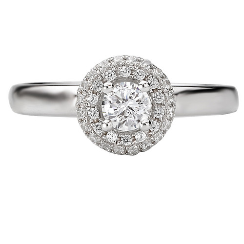 14KW ROMCOM HALO DIA ENG RING D1/2CTW, INCL 1/4CT RD 14KW ROMCOM HALO DIA ENG RING D1/2CTW, INCL 1/4CT RD