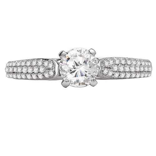 14KW 3-ROW CATHEDRAL DIA RING D.88CTW, INCL 1/2CT RD DIA 14KW 3-ROW CATHEDRAL DIA RING D.88CTW, INCL 1/2CT RD DIA