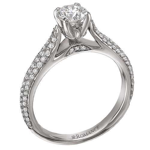 14KW 3-ROW CATHEDRAL SEMI-MT  D.38CTW, PEG HEAD