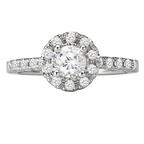 14KW ROM COM RD HALO DIA RING D3/4CTW, INCL 3/8CT RD 14KW ROM COM RD HALO DIA RING D3/4CTW, INCL 3/8CT RD