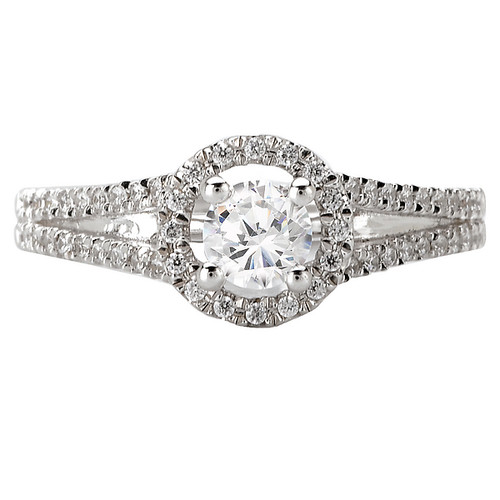 14KW ROMCOM RD HALO DIA RING D1/2CTW, INCL 1/3CT RD 14KW ROMCOM RD HALO DIA RING D1/2CTW, INCL 1/3CT RD