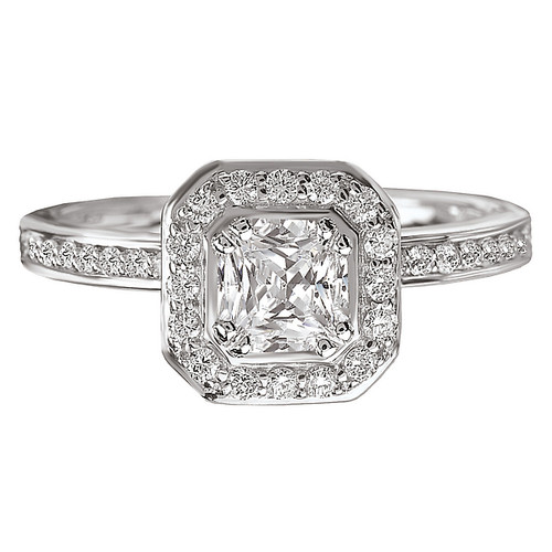 14KW PC/RD DIA ENGAGEMENT RINGD5/8CTW, INCL 1/3CT PRI CTR