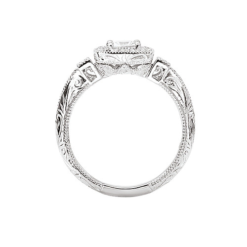 14KW ROM COM DIA ENGRV RING   D1/2CTW, INCL 3/8CT PC 14KW ROM COM DIA ENGRV RING   D1/2CTW, INCL 3/8CT PC