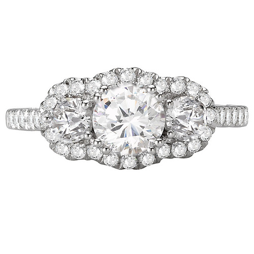 14KW ROMCOM 3-STN RD DIA HALO RING, D 1CTW, INC 3/8CT RD 14KW ROMCOM 3-STN RD DIA HALO RING, D 1CTW, INC 3/8CT RD