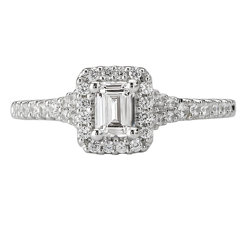 14KW ROM COM EM HALO DIA RING D3/4CTW, INC 3/8CT EM,118273-W 14KW ROM COM EM HALO DIA RING D3/4CTW, INC 3/8CT EM,118273-W