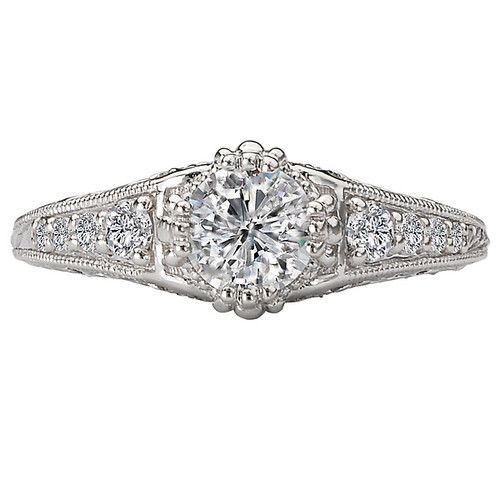 14KW PET ENGRVD MLGN DIA RING D5/8CTW, INCL 3/8CT RD 14KW PET ENGRVD MLGN DIA RING D5/8CTW, INCL 3/8CT RD