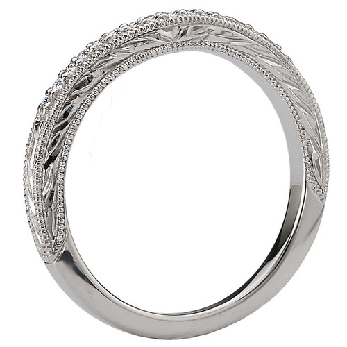 14KW PET CURVE DIA BAND W/MLGNand ENGRV, D.10CTW (117633-100W) 14KW PET CURVE DIA BAND W/MLGNand ENGRV, D.10CTW (117633-100W)