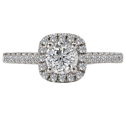 14KW PET CS HALO DIA RING D3/4CTW, INCL 3/8CT RD 14KW PET CS HALO DIA RING D3/4CTW, INCL 3/8CT RD