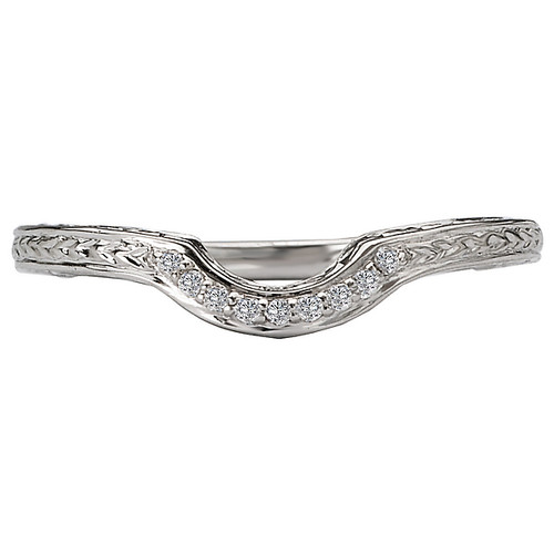 14KW PET ENGRV CURVE DIA BAND D.05CTW 14KW PET ENGRV CURVE DIA BAND D.05CTW