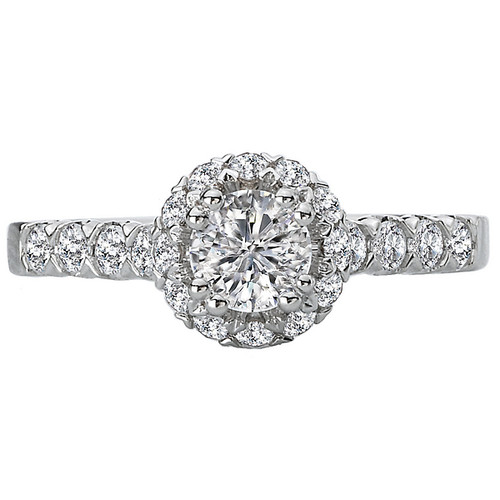 14KW RD HALO V-TIP DIA RING   D7/8CTW, INCL 3/8CT RD 14KW RD HALO V-TIP DIA RING   D7/8CTW, INCL 3/8CT RD