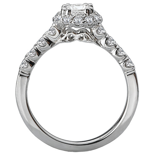 14KW RD HALO V-TIP DIA RING   D7/8CTW, INCL 3/8CT RD 14KW RD HALO V-TIP DIA RING   D7/8CTW, INCL 3/8CT RD