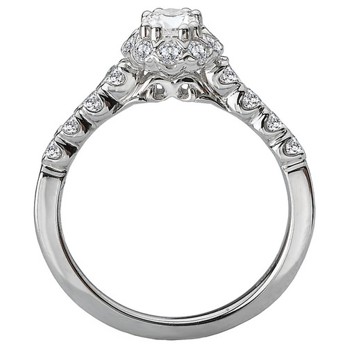 14KW OV HALO V-TIP DIA SEMI-MTD1/2CTW, FIT 6-6.5X4-4.5 OV