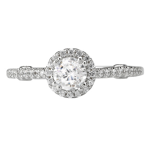 14KW ROM RD HALO DIA ENG RING D5/8CTW, INCL 3/8CT RD 14KW ROM RD HALO DIA ENG RING D5/8CTW, INCL 3/8CT RD