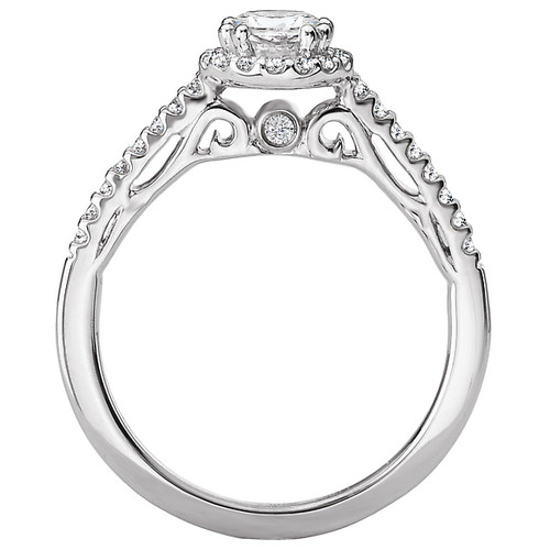 14KW ROM RD HALO DIA ENG RING D5/8CTW, INCL 3/8CT RD 14KW ROM RD HALO DIA ENG RING D5/8CTW, INCL 3/8CT RD