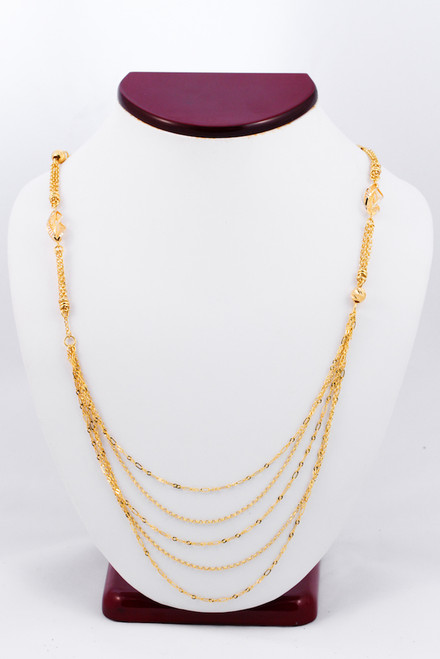 YELLOW GOLD NECKLACE, YG21KNECKLACE028, Size:Large, Weight:0g