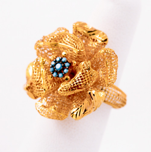 Yellow Gold Ring 21K, YGRING0219, Weight: 7.1g