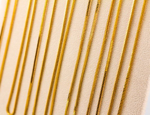 YELLOW GOLD CHAINS, 21K-YGCHAIN051, Size: Vary, Weight: Vary