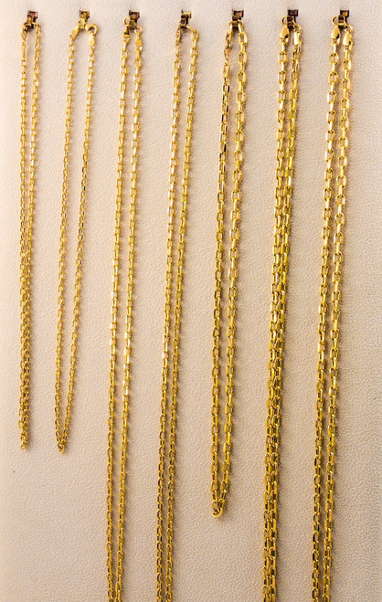 YELLOW GOLD CHAINS, 21K-YGCHAIN057, Size: Vary, Weight: Vary