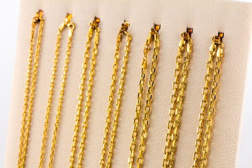 YELLOW GOLD CHAINS, 21K-YGCHAIN058, Size: Vary, Weight: Vary