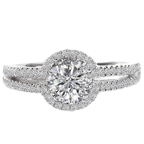 18KW ROM SPLIT SHANK RD HALO  SEMI-MT,3/8CTW,FITS 6.5MM RD