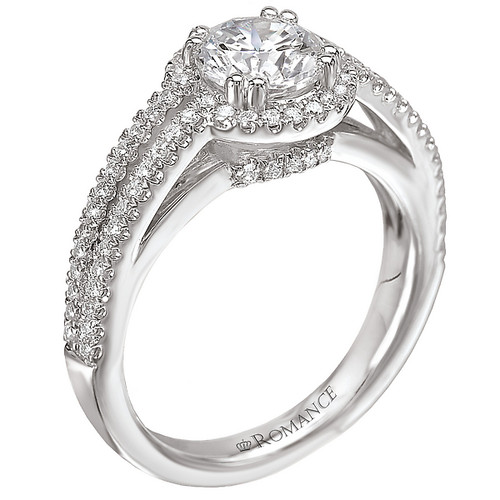 18KW ROM SPLIT SHANK RD HALO  SEMI-MT,3/8CTW,FITS 6.5MM RD