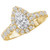 SPC* 18KY PS HALO DIA SEMI-MT D3/4CTW, FIT 8X5MM PEAR