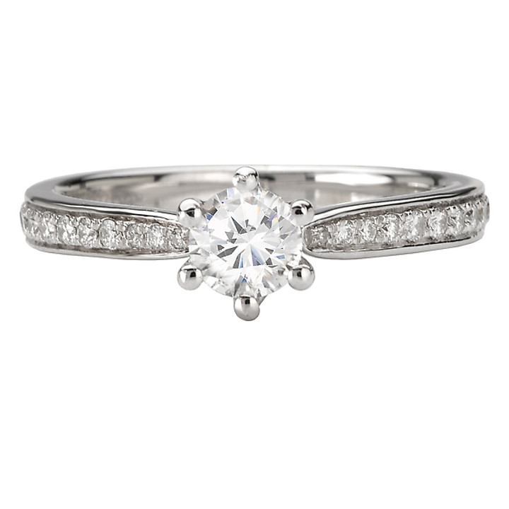 14KW ROM COM ENGAGEMENT RING  D.64CTW, INCL 3/8CT RD DIA