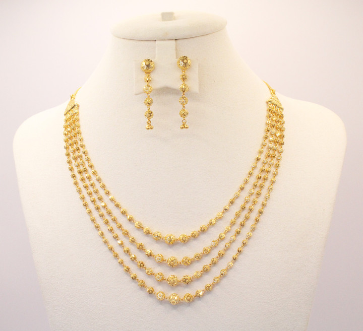 YELLOW GOLD SET, YGSET22K002, Weight:40.4g