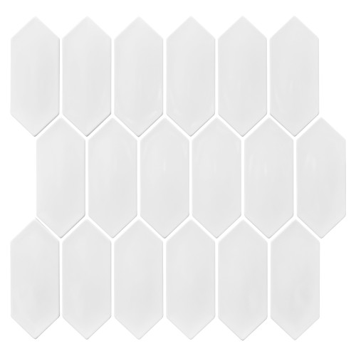 Picket Mosaic Tile Sheets 6 Pack - Bright White Polished