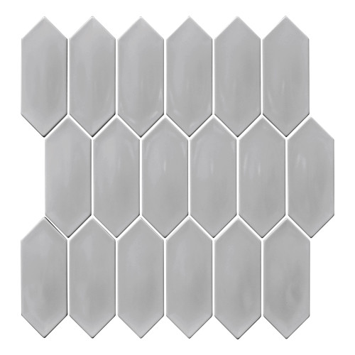 Picket Mosaic Tile Sheets 6 Pack - Cool Gray Polished