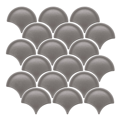 Scallop Mosaic Tile Sheets 6 Pack - Brushed Nickel Finish