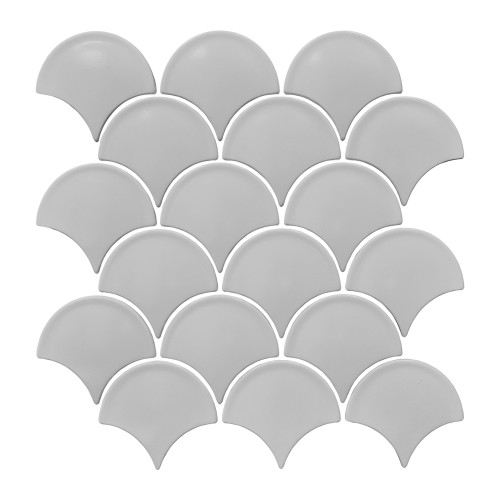 Scallop Mosaic Tile Sheets 6 Pack - Cool Gray Polished