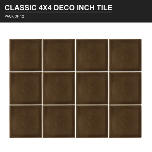 4 x 4 Inch Square Tile 12 Pack - Bronze Finish