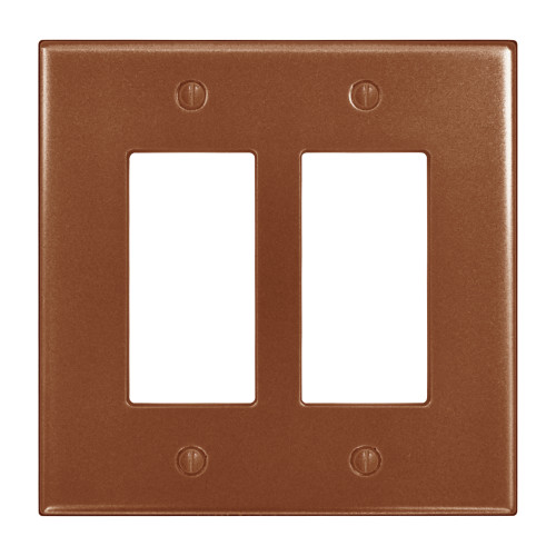 Subway Double Rocker Switch Plate - Copper Finish