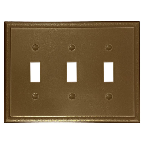 Ambient Triple Toggle Switch Plate - Gold Finish