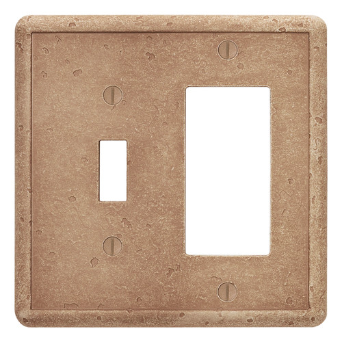 Tumbled Texture Single Toggle Single Rocker Combo Switch Plate - Noche