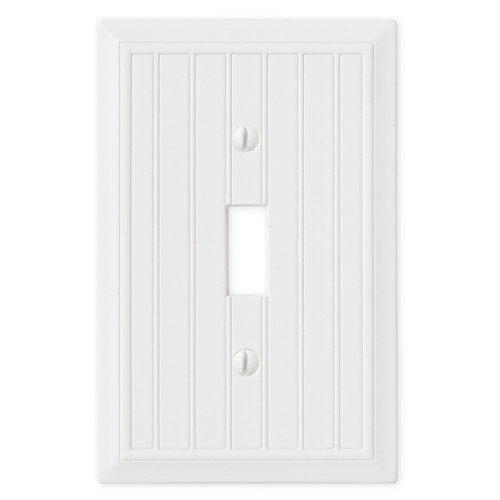 Cottage Single Toggle Switch Plate - White Polished