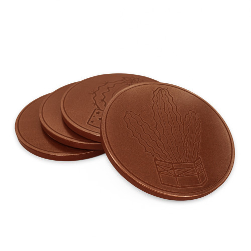 Cactus Drink Coasters Set of 4 - Copper Finish