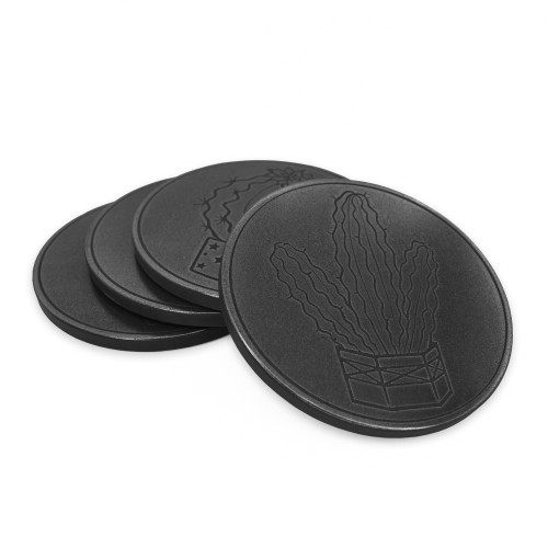 Cactus Drink Coasters Set of 4 - Wrought Iron Finish