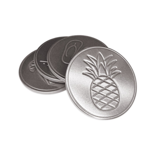 Pool Party Drink Coasters Set of 4 - Brushed Nickel Finish