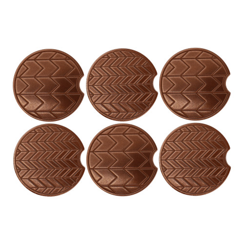 Chevron Car Coasters Set of 6 - Copper Finish