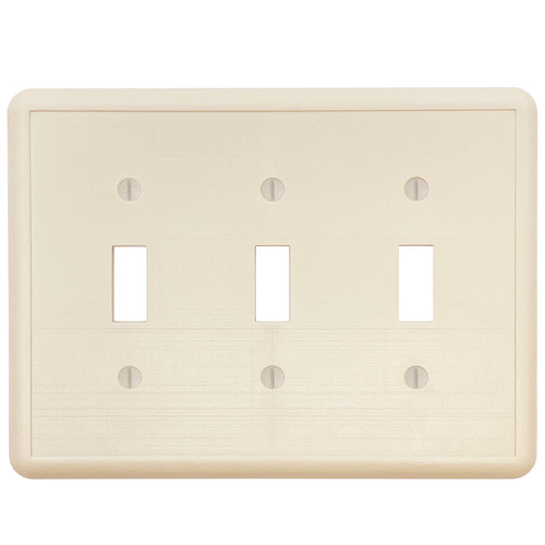 Linen Triple Toggle Switch Plate - Almond