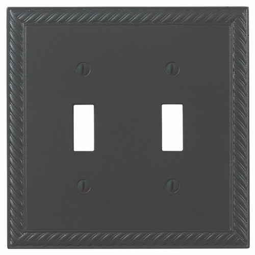 Rope Double Toggle Switch Plate - Graphite Black